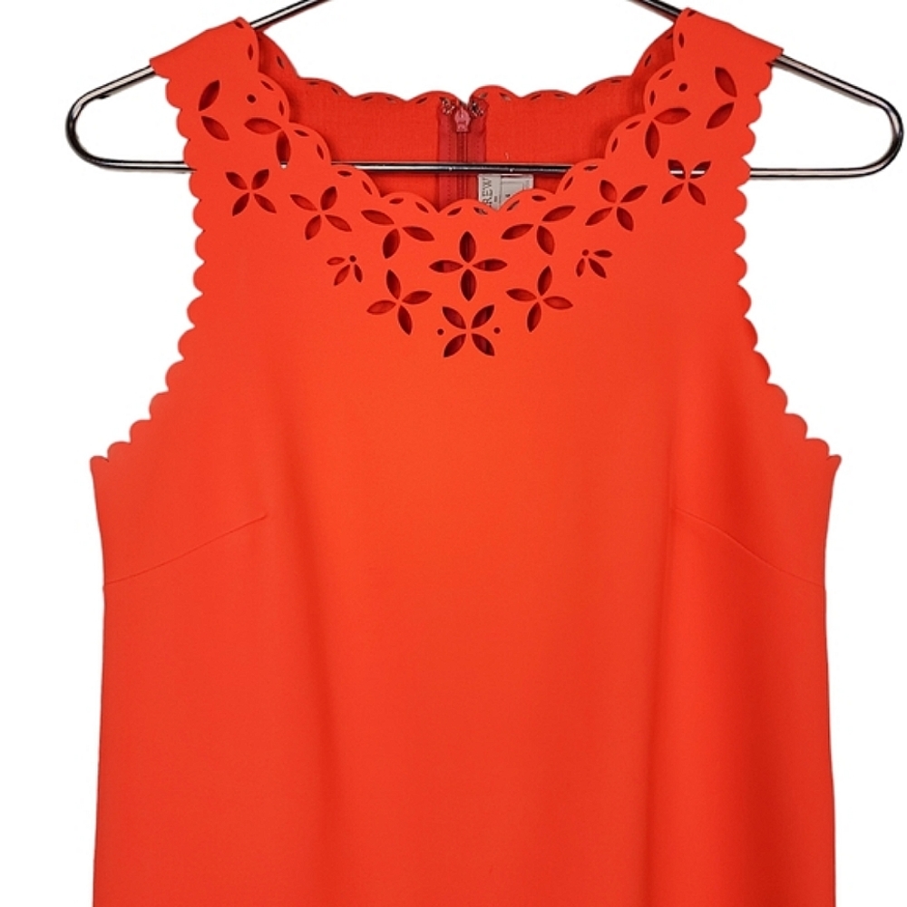 J. Crew Factory Orange Lazer-Cut Shiftdress - Picture 3 of 10